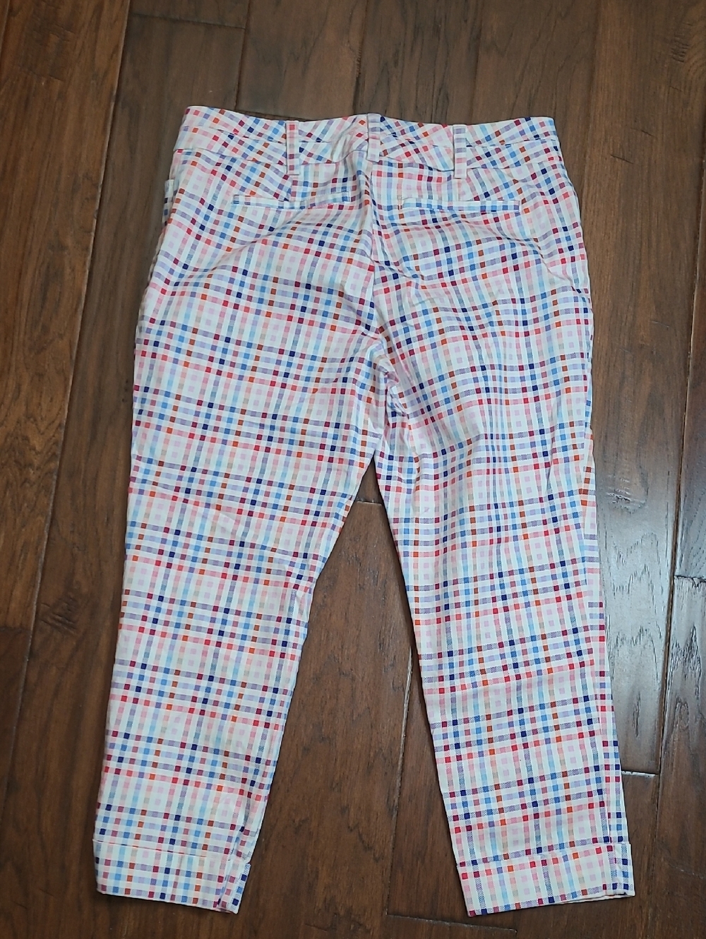 7th Avenue Design Studio Colorful Plaid Checked Cropped Pants size 10 - Picture 2 of 8